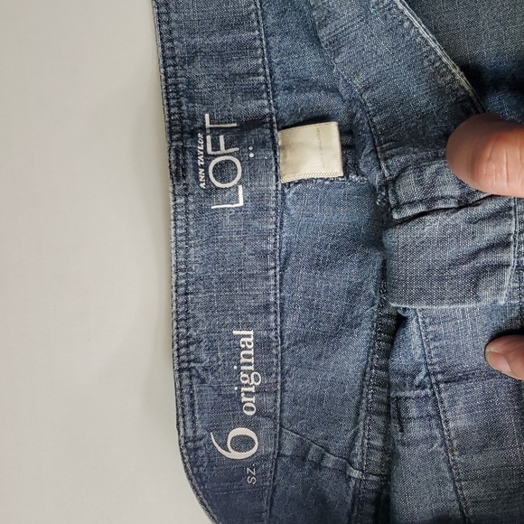 Loft Denim Shorts  Roll Up Hem Mid Mid Rise 100% Cotton Women 6 - Picture 9 of 9